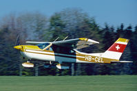 HB-CEL @ LSZU - Taking off from the fine grass runway at Buttwil.
Scaned from a slide. - by sparrow9