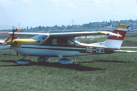 HB-CEL @ LSGG - Arriving at Geneva airport.Scanned from a slide. - by sparrow9