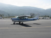 N4809U @ SZP - 1963 Cessna 210-5 (205A) UTILINE, (fixed gear version of C210), Continental IO-470-E 260 Hp, taxi to Rwy 22 - by Doug Robertson