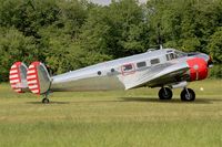 N21FS @ LFFQ - Beech 3NM, Taxiing to parking area, La Ferté-Alais (LFFQ) Air show 2015 - by Yves-Q