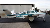 N98BC @ KRHV - California-based 1963 Beechcraft P35 Bonanza parked next to the Aerial Avionics hangar for light maintenance at Reid Hillview Airport, San Jose, CA. - by Chris Leipelt