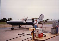 N1930G @ D98 - Filling the 421 at Romeo, Michigan in the summer of 1990 - by Steve Mair
