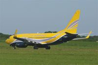 F-GZTE @ LFRB - Boeing 737-73S, Take off run rwy 25L, Brest-Bretagne Airport (LFRB-BES) - by Yves-Q