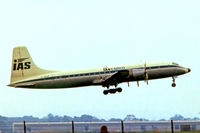G-AOVF @ EGKK - Bristol Britannia 312F [13237] (IAS International Cargo Airlines) Gatwick~G  @ 1978. From a slide.