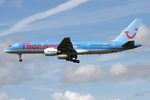 G-BYAU @ EGNT - Boeing 757-204. On approach to Rwy 25 at Newcastle Airport. - by Malcolm Clarke