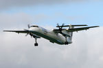 G-JECI @ EGNT - De Havilland Canada DHC-8-402Q on approach to Newcastle Airport, September 2006. - by Malcolm Clarke