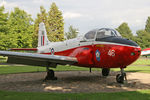 XN589 @ EGXU - Hunting P-84 Jet Provost T3; the gate guardian at RAF Linton-on-Ouse, UK. August 2006. - by Malcolm Clarke