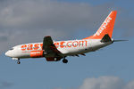 G-EZJX @ EGNT - Boeing 737-73V on approach to Newcastle Airport, September 2006. - by Malcolm Clarke
