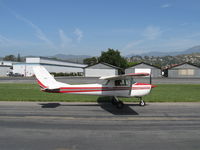 N7181F @ SZP - 1966 Cessna 150F, Continental O-200 100 Hp, two ladies taxiing to Rwy 22 for takeoff - by Doug Robertson