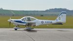 G-BYUE @ EGSU - 1. G-BYUE arriving at The Imperial War Museum, Duxford, Cambridgshire.