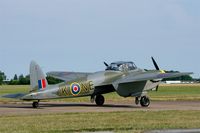 F-PMOZ @ LFOT - De Havilland (BBC) DH-98 Mosquito (replica), Taxiing to parking area, Tours - St Symphorien Air Base 705 (LFOT-TUF) Open day 2015 - by Yves-Q