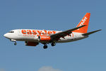 G-EZJX @ EGNT - Boeing 737-73V on approach to Newcastle Airport, September 2006. - by Malcolm Clarke