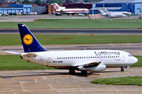 D-ABMB @ EGLL - Boeing 737-230 [23154] (Lufthansa) Heathrow~G 28/02/1992 - by Ray Barber