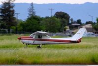 N6321M @ KRHV - Locally-based 1980 Cessna 152 departing runway 13L at Reid Hillview Airport, San Jose, CA. - by Chris Leipelt