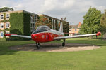 XN589 @ EGXU - Hunting P-84 Jet Provost T3A, the gate guardian at RAF Linton-on-Ouse, UK. August 2006. - by Malcolm Clarke
