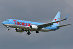 G-FDZG @ EGNT - Boeing 737-8K5 on approach to Newcastle Airport, April 2008. - by Malcolm Clarke