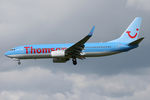 G-FDZG @ EGNT - Boeing 737-8K5 on approach to Newcastle Airport, April 2008. - by Malcolm Clarke