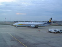 VT-JEQ @ EGLL - dusk arrival - by magnaman