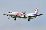 G-CDKB @ EGNT - Saab 2000 on approach to 25 at Newcastle Airport, April 2007. - by Malcolm Clarke