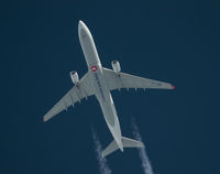TC-JOB - 23-4-2016 Turkish Airlines Airbus A330 TC-JOB Passes overhead Lancashire, England,UK at 36,000ft working route IST-BOS THY81.