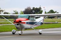 N759CE @ KRHV - Locally-based 1977 Cessna 182Q taxing out for an IFR departure to Livermore at Reid Hillview Airport, San Jose, CA. - by Chris Leipelt