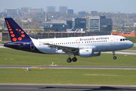 OO-SSF @ EBBR - Landing on rwy 01.