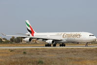A6-ERM @ LMML - A340 A6-ERM Emirates Airlines - by Raymond Zammit
