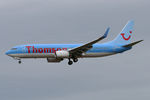 G-FDZG @ EGNT - Boeing 737-8K5 on approach to 25 at Newcastle Airport, September 2008. - by Malcolm Clarke