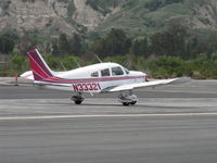 N33321 @ SZP - 1975 Piper PA-28-180 ARCHER, Lycoming O&VO-360 180 Hp, landing roll Rwy 22 - by Doug Robertson