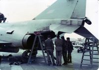 XV468 - 29 Squadron RAF Stanley Falkland Islands 1982. Landed, took the rhag on Stanley airfield. Rhag snapped, whiplashed back and damaged aircraft (cat 5). Robbed for spares and airframe sent back to UK. - by Terence Taylor