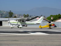 N3004Y @ SZP - Locally-based 1962 Cessna 182E flaring for landing @ Santa Paula Airport (Ventura County), CA - by Steve Nation