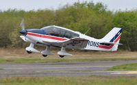 G-RONS @ EGFH - Resident Robin Regent departing Runway 22. - by Roger Winser