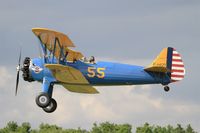 F-HIZI @ LFFQ - Boeing A75N1, Take off rwy 28, La Ferté-Alais Airfield (LFFQ) Air show 2015 - by Yves-Q