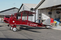 N60MZ @ SZP - ocally-based 1930 deHavilland DH-60G Gypsy Moth in red color scheme and carrying U.S. and British registrations (NX60MZ and G-AAMZ) @ Santa Paula Airport, CA