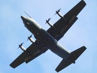ZH885 - Off airport. RAF Hercules C.5 aircraft coded 885 (Zorro 2) of the Brize Norton Transport Wing on long finals for a low level pass over Runway 22 at Swansea Airport, Wales, UK. - by Roger Winser