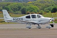 N583CD @ EGFH - SR22 GTS, Haverfordwest based, previously N593CD, frequent visitor to EGFH, parked up. - by Derek Flewin