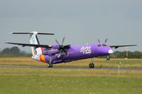 G-JEDP @ LFRB - De Havilland Canada DHC-8-402Q Dash 8, Take off rwy 07R, Brest-Bretagne airport (LFRB-BES) - by Yves-Q
