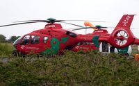 G-HEMN @ EGFH - Visiting Wales Air Ambulance helicopter as the Chidrens Air Ambulance for Wales. - by Roger Winser