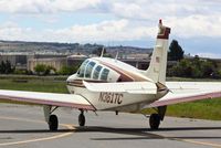 N361TC @ KRHV - Locally-based 1980 Beechcraft A36TC Bonanza taxing out for a quick pattern at Reid Hillview Airport, San Jose, CA. - by Chris Leipelt