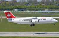 HB-IXQ @ EDDL - Swiss BAE146 landing - by FerryPNL