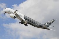 F-WWCF @ LFPB - Airbus A350-941, Take off Rwy 21, Paris-Le Bourget (LFPB-LBG) Air show 2015 - by Yves-Q