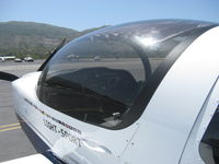 N164Y @ SZP - 2013 The Airplane Factory Pty Ltd SLING 2 S-LSA, Rotax 912IS 100 Hp, three-blade warp-drive prop, from South Africa, overhead sun visor closeup - by Doug Robertson