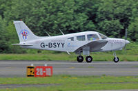 G-BSYY @ EGFH - Cherokee Warrior II, British Disabled Flying Association Blackbushe based, previously N9100X, G-BSYY, N440X, seen departing runway 28 en-route rtb. - by Derek Flewin