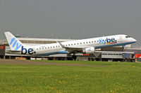 G-FBEN @ EGFF - Embraer 195LR, FlyBe, call sign Jersey 3HF, previously PT-SGW, seen departing runway 12 en-route to Munich