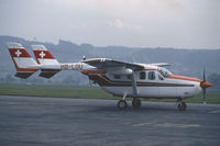HB-LOU @ LSZG - The last one built. After its first landing at a new base. Scanned from a slide. - by sparrow9