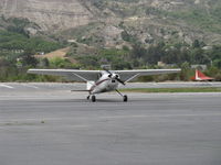 N274MD @ SZP - 1975 Cessna 180J SKYWAGON, Continental O-470-S 230 Hp, taxi off the active after STOL landing - by Doug Robertson