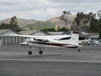 N274MD @ SZP - 1975 Cessna 180J SKYWAGON, Continental O-470-S 230 Hp, landing Rwy 22 - by Doug Robertson