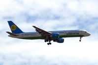VP-BUD @ EGLL - Boeing 757-23P [30061] (Uzbekistan Airways) Home~G 24/06/2006. On approach 27L.