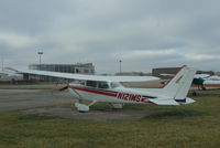 N121MS @ KHAO - Sitting tied down on the ramp on a cold miserable wintery day - by Floyd Taber