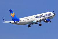 G-TCDB @ EGFF - Airbus A321-211,Thomas Cook Airlines, call sign Kestrel 813P, previously D-AVZM, D-AIAB, seen pulling out from runway 12 en-route to Belfast Aldergrove. - by Derek Flewin